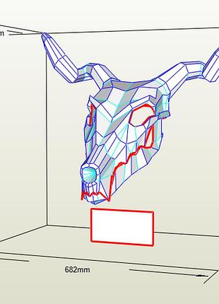 Paperkhan оригинальный подарок 3d фигур череп голова паперкрафт papercraft подарок сувернир игрушка
