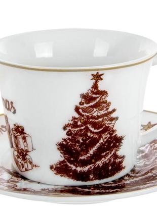 Чашка з блюдцем lefard merry christmas 924-744 250 мл 2 предмети