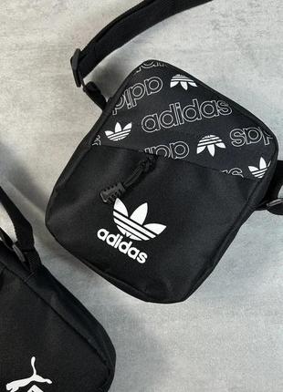 Чоловіча спортивна барсетка чорна сумка через плече adidas адидас7 фото