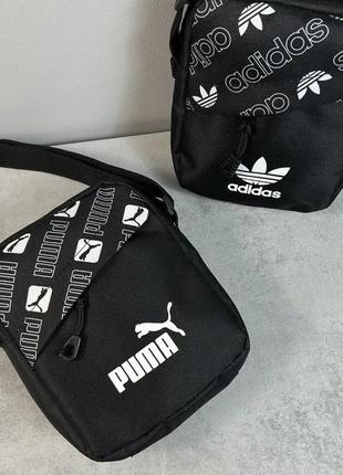 Чоловіча спортивна барсетка чорна сумка через плече adidas адидас5 фото