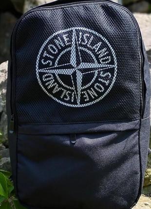 Рюкзак спортивний міський чоловічий жіночій чорний stone island9 фото