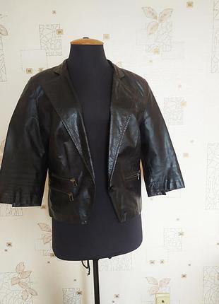 Винтажный кожаный жакет zara