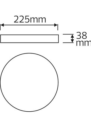 Светильний накладной  "sofia-36" 36w 6400k  черный2 фото