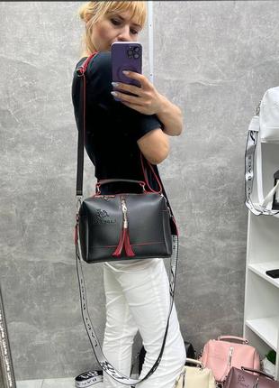 Женская стильная и качественная сумка из эко кожи пудра6 фото