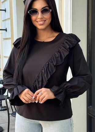 Блузка с оборкой 44-54 р-р