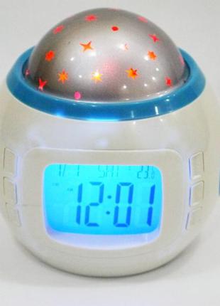 Часы с будильником и проектором звездного неба 10386 фото