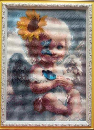 Бриллиантовая мозаика. картина " янголятко "
