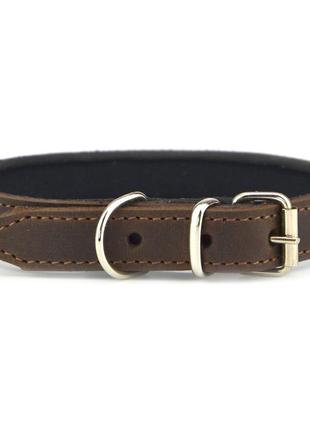 Нашийник для собак делікат шкіряний коричневий
