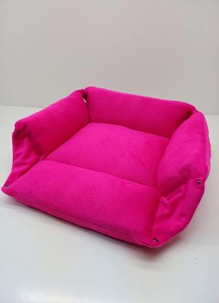 Лежак для котів і собак трансформер рожевий2 фото