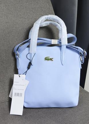 Новая голубая мини сумка кросс боди в стиле lacoste