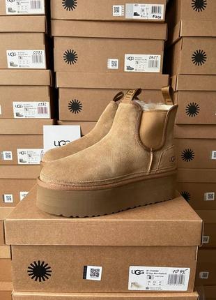 Угги ugg neumel chelsea chestnut platform