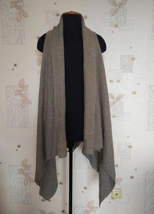 Накидка жилетка кардиган вязанный асимметрия минимализм