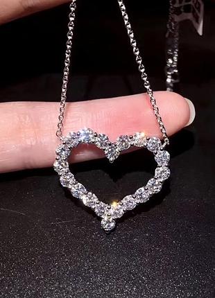 Акционная цена! подвеска серебряное сердечко, серебряный кулон на шею )