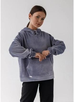 Тепла кофта для дівчинки налані (рр. 116-134) код: кф-57117_сірий