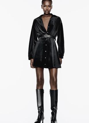 Платье велюр zara
