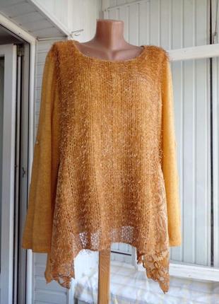 Итальянский мохеровый свитер джемпер паутинка большого размера батал