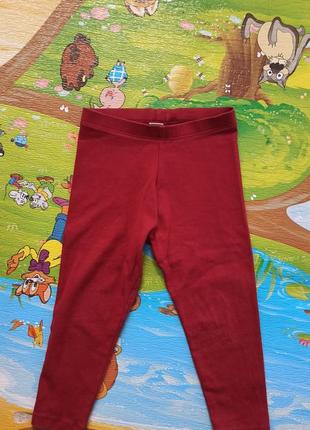 Леггинсы на девочку темно-красные