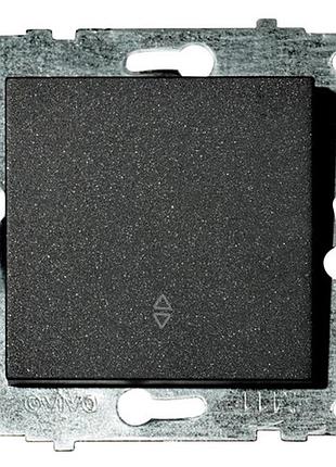 Механизм выключателя проходной 1-клавишный grano черный