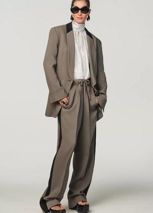 Блейзер женский серый смокинговый stefano pilati x zara.