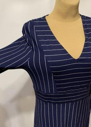 Платье трикотажное синее в полоску в полоску британского бренда marks & spencer