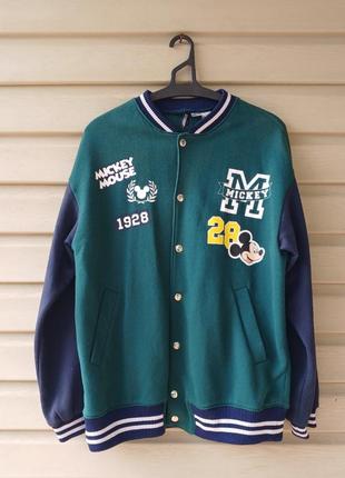 Бейсбольный свитшот с принтом h&amp;m микки маус с мотивом disney green
