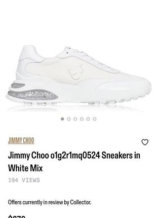 Кожаные белые женские кроссовки jimmy choo 01g2r1mq0524