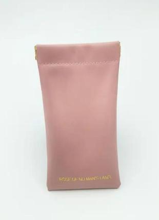 Чехол  для очков  на магните с мягкой водонепроницаемой искусственной кожи цвет розовый