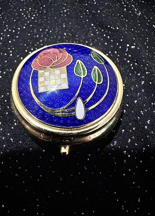 Шкатулка миниатюрная, таблетница, клуазоне