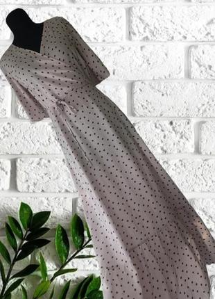Довга сукня із запахом в горошок primark натуральний состав віскоза розмір 121 фото