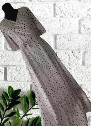 Довга сукня із запахом в горошок primark натуральний состав віскоза розмір 122 фото