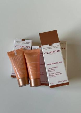 Денний крем clarins extra-firming day cream мініатюри по 5мл