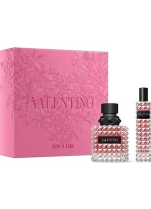 Подарочный набор для женщин valentino conna born in roma - парфюмированная вода, 50 мл + valentino donna born in roma - парфюмированная вода (мини), 15 мл
