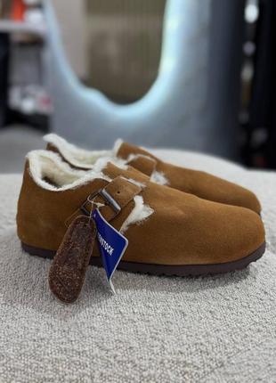 Зимові birkenstock клоги сабо черевики на натуральному хутрі