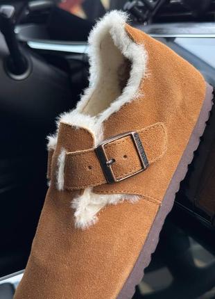 Зимові birkenstock клоги сабо черевики на натуральному хутрі