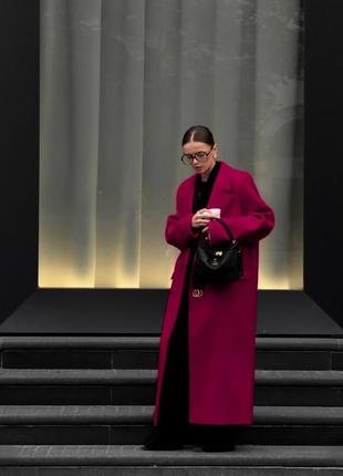 Бордове жіноче базове універсальне пальто жіноче демісезонне пальто кашемірове пальто
