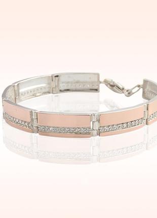 Срібний браслет із золотими вставками