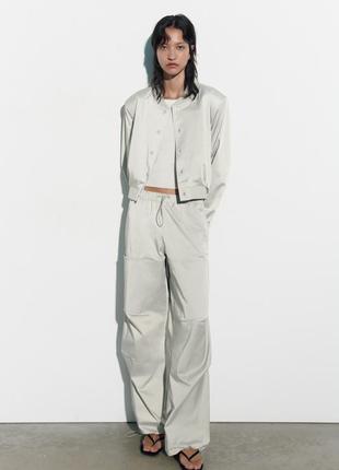 Последний💔 шикарный бомбер пиджак куртка белый молочный под стиль zara