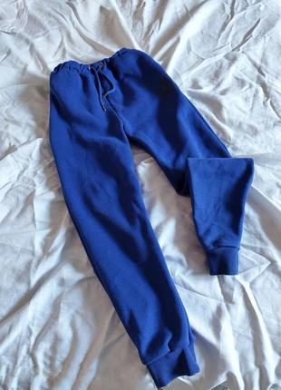 Штани на флісі, джогери на флісі, сині штани, теплі штани, жіночі штани на флісі, джогери, зимові штани, теплі джогери, спортивні штани на флісі