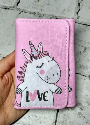 Кошелек детский с рисунком единорог розовый 8,5х12 см 914-72
