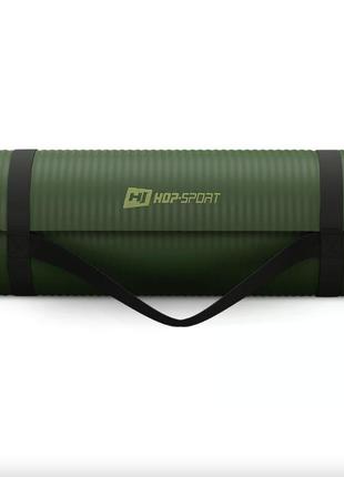 Коврик для йоги hop-sport hs-nb015gm nbr 1,5см темно-зеленый8 фото