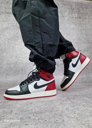 Оригинальные кожаные кроссовки пеke air jordan 1 amp high