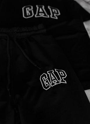 Мужской летний спортивный костюм gap футболка + штаны черный комплект гап на лето (b)2 фото