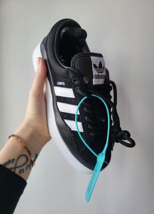 Кеды замшевые adidas campus x bad bunny black / black white, женские