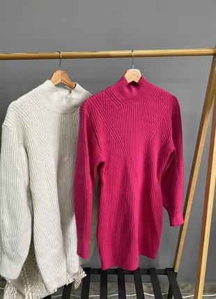 Трикотажное вязаное платье h&m, платье теплая вязаная нм