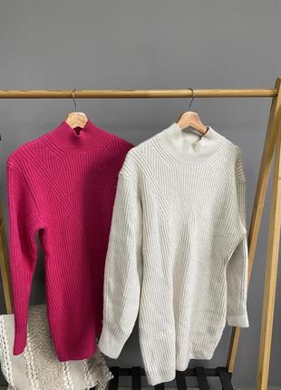 Трикотажное вязаное платье h&m, платье теплая вязаная нм