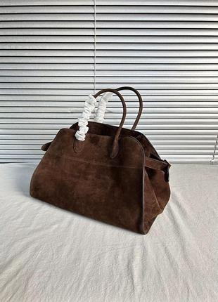 Коричнева замшева сумка