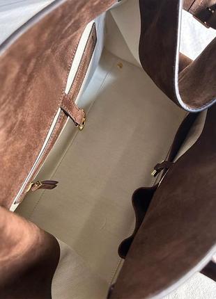 Коричнева замшева сумка