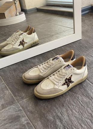 Кеды golden goose с леопардовой звездой