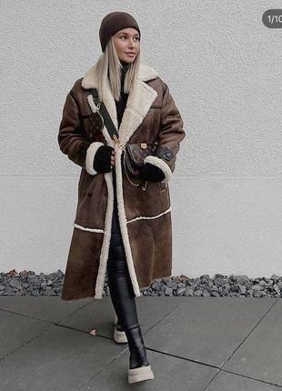 Дублянка пальто довга оверсайз