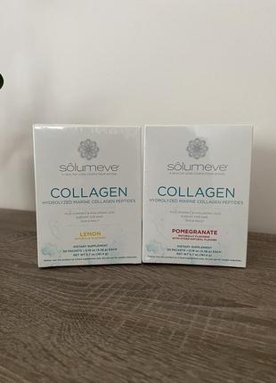 Solumeve, пептиды коллагена с витамином c и гиалуроновой кислотой, 30 пакетиков